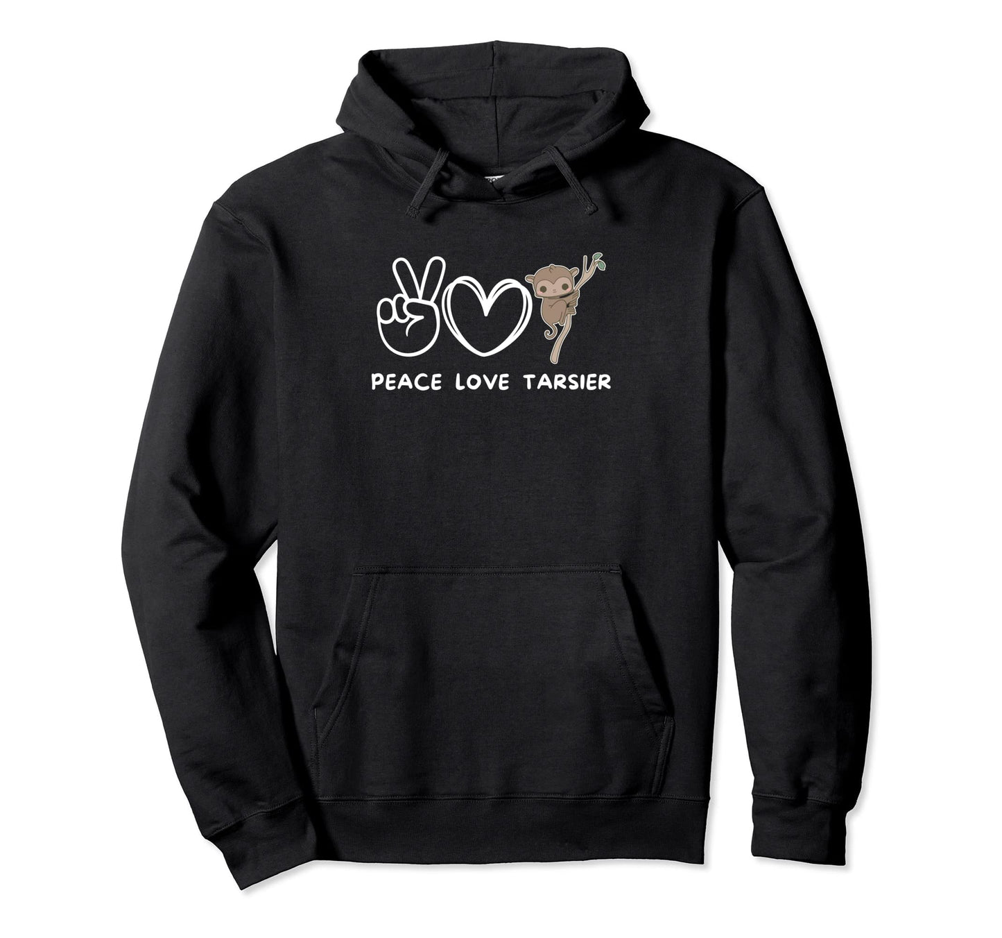 Peace Love Tarsier Tarsier Lover Hoodie - Custom Art Print for Adults - T-Shirt, Sweatshirt, Hoodie