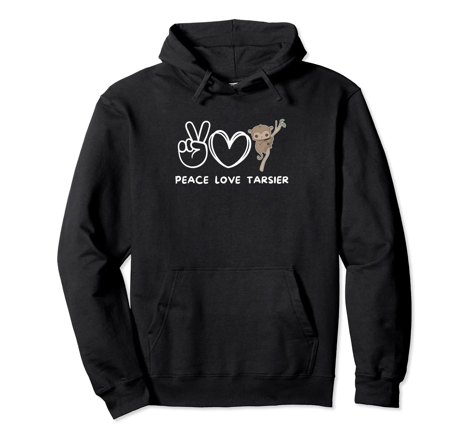Peace Love Tarsier Tarsier Lover Hoodie - Custom Art Print for Adults - T-Shirt, Sweatshirt, Hoodie