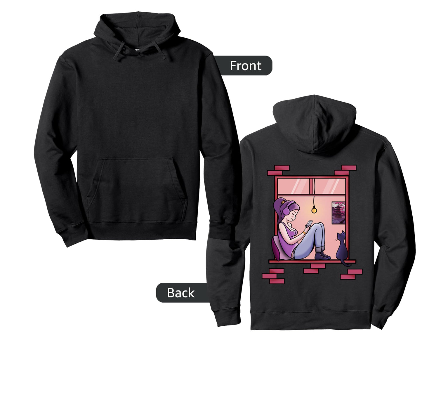 90S Lofi Aesthetic Anime Hip Hop Hoodie - Fun Novelty Design Unisex - T-Shirt, Sweatshirt, Hoodie