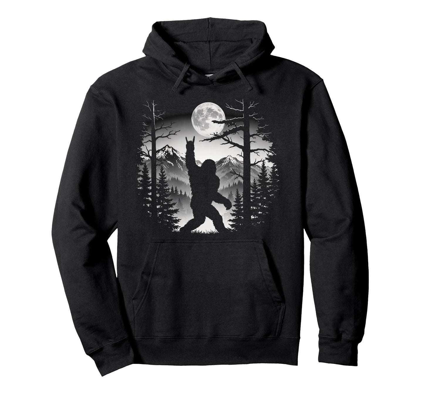 Bigfoot Rock Moon Forest Sasquatch Yeti Hoodie - Streetwear Style Unisex - T-Shirt, Sweatshirt, Hoodie
