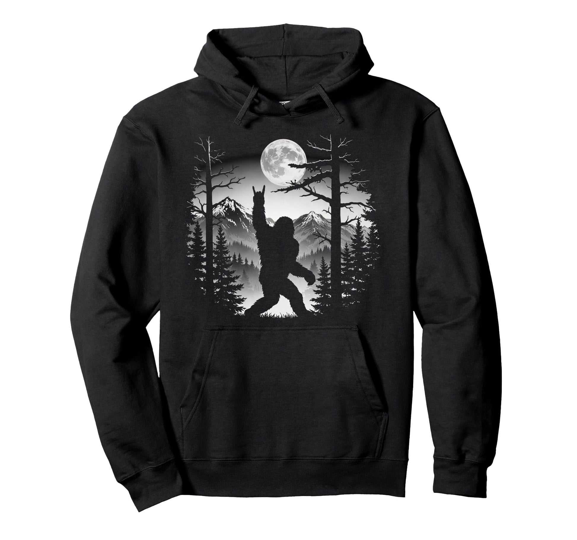 Bigfoot Rock Moon Forest Sasquatch Yeti Hoodie - Streetwear Style Unisex - T-Shirt, Sweatshirt, Hoodie