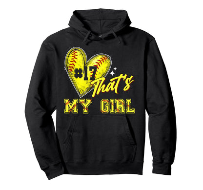 Softball Mom Dad Thats My Jersey Number 17 Hoodie - Graphic Print Unisex - T-Shirt, Sweatshirt, Hoodie