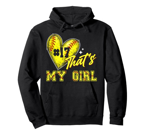 Softball Mom Dad Thats My Jersey Number 17 Hoodie - Graphic Print Unisex - T-Shirt, Sweatshirt, Hoodie