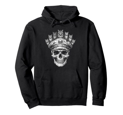 Skull Cat Skeleton Kitty Kitten Gothic Dark Hoodie - Trendy Graphic Unisex - T-Shirt, Sweatshirt, Hoodie