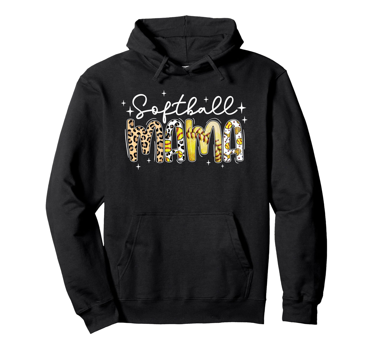 Softball Mama Leopard Game Day Hoodie - Streetwear Style for Adults - T-Shirt, Sweatshirt, Hoodie