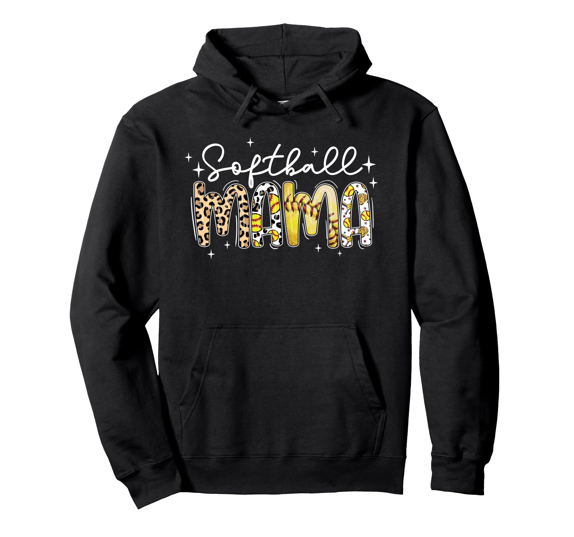 Softball Mama Leopard Game Day Hoodie - Streetwear Style for Adults - T-Shirt, Sweatshirt, Hoodie