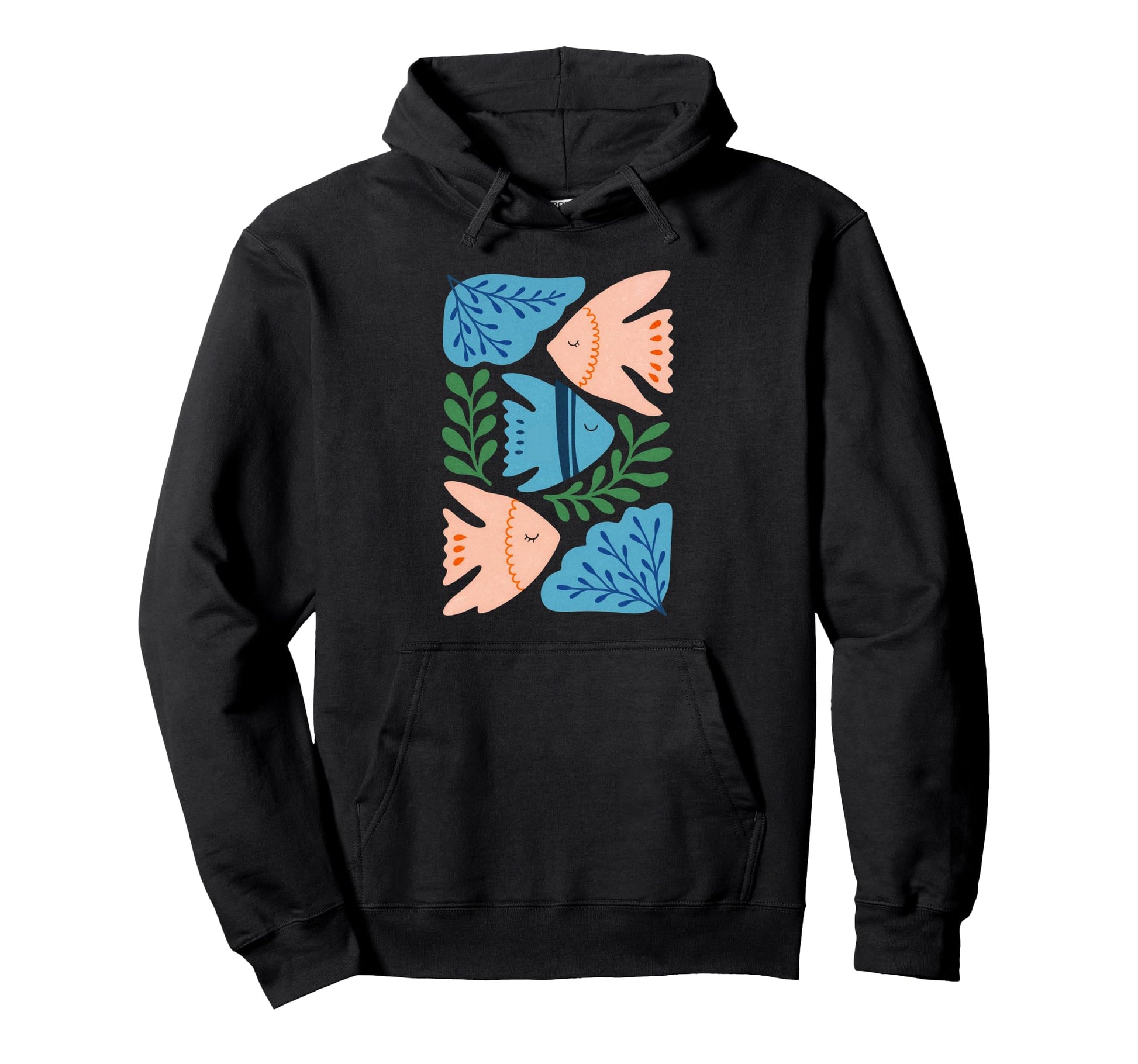 Fisher Aesthetic Fish Coral Boho Hoodie - Novelty Apparel for Adults - T-Shirt, Sweatshirt, Hoodie