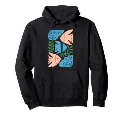 Fisher Aesthetic Fish Coral Boho Hoodie - Novelty Apparel for Adults - T-Shirt, Sweatshirt, Hoodie