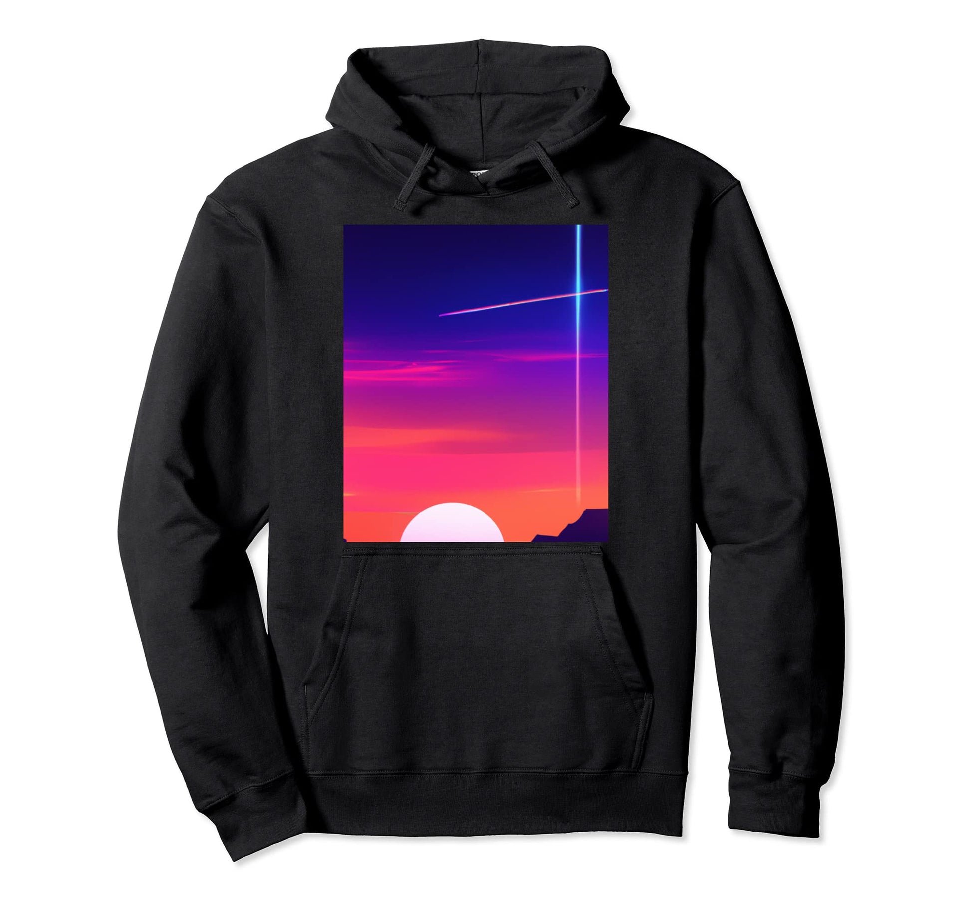 Vaporwave Sun Synthwave Sunset Hoodie - Minimalist Print for Adults - T-Shirt, Sweatshirt, Hoodie