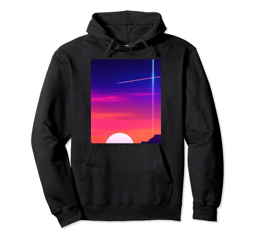 Vaporwave Sun Synthwave Sunset Hoodie - Minimalist Print for Adults - T-Shirt, Sweatshirt, Hoodie