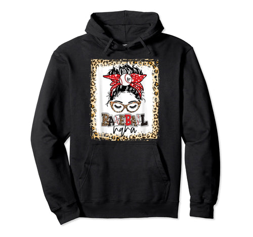 Bleached Baseball Nana Messy Bun Hoodie - Fun Novelty Design Men Women - T-Shirt, Sweatshirt, Hoodie