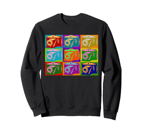 Camera Pop Art Photographer Graphics Sweatshirt - Unique Graphic Unisex - T-Shirt, Sweatshirt, Hoodie