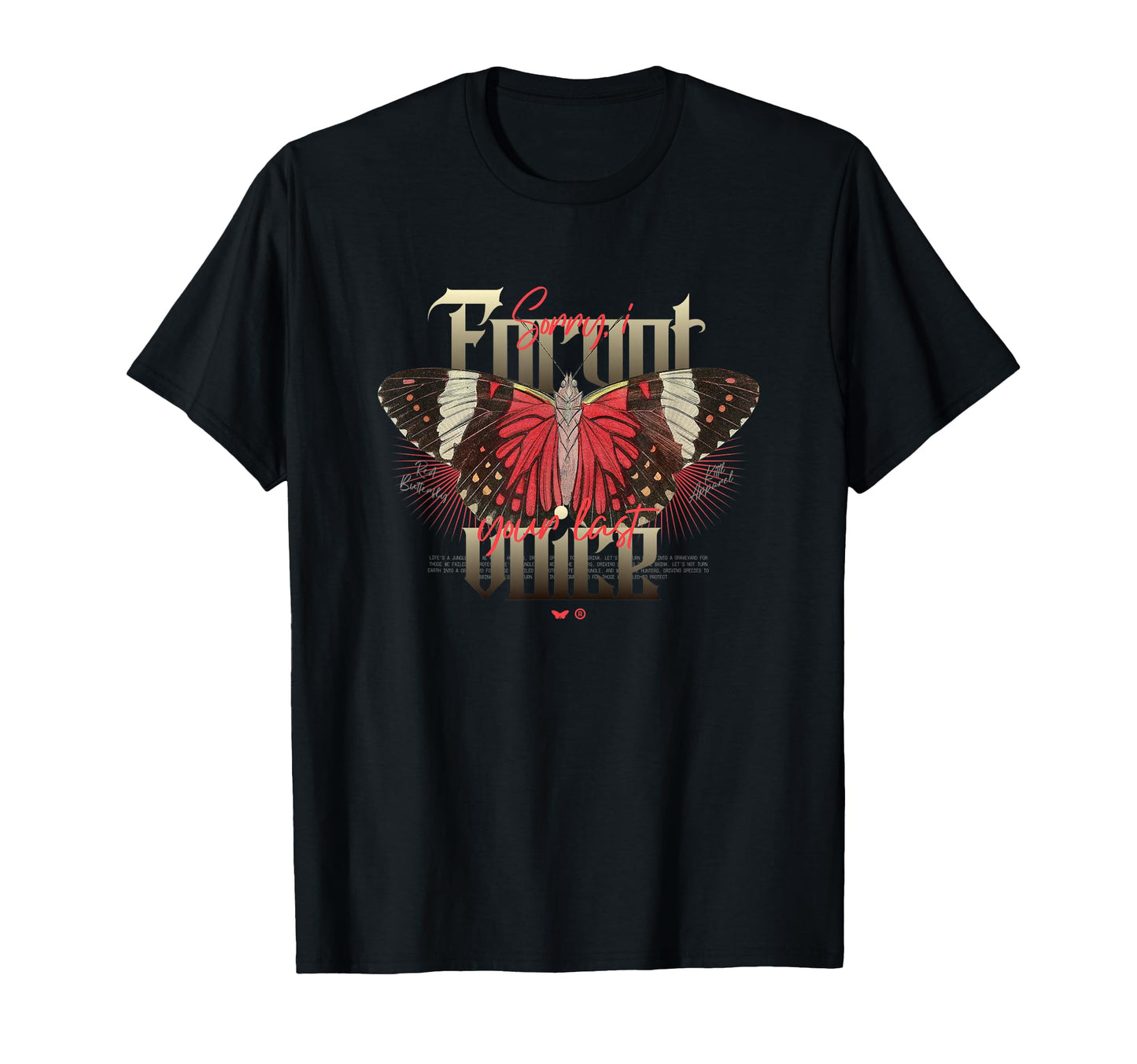 Butterfly Y2K Grunge Aesthetic T-Shirt - Streetwear Style Men Women - T-Shirt, Sweatshirt, Hoodie