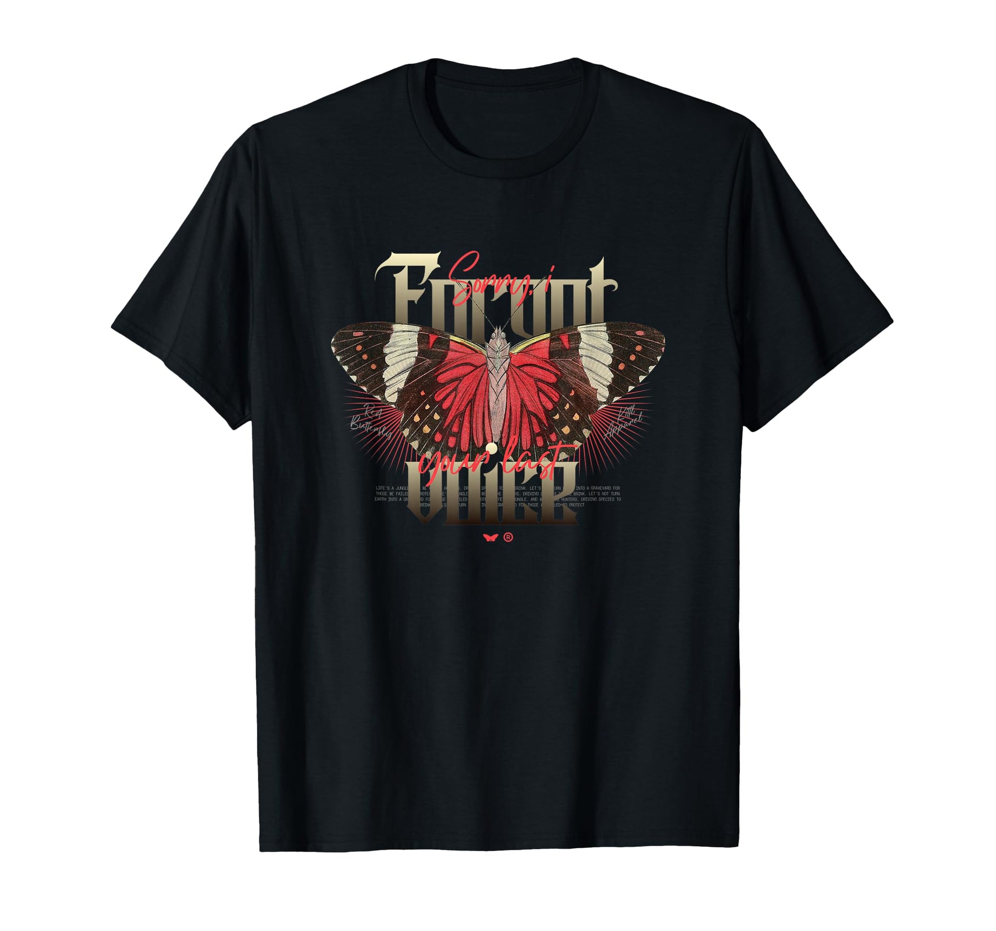 Butterfly Y2K Grunge Aesthetic T-Shirt - Streetwear Style Men Women - T-Shirt, Sweatshirt, Hoodie