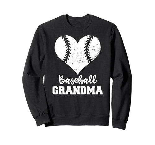 Baseball Grandma Heart Funny Sweatshirt - Novelty Apparel for Adults - T-Shirt, Sweatshirt, Hoodie