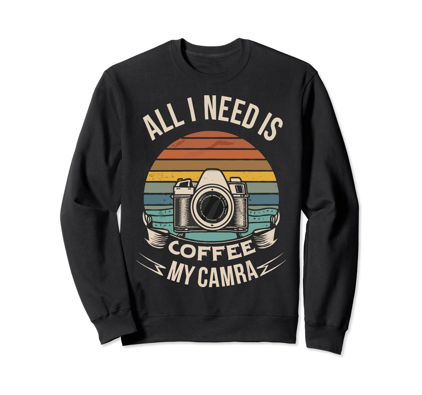 All I Need Is Coffee And My Camera Sweatshirt - Graphic Print for Adults - T-Shirt, Sweatshirt, Hoodie