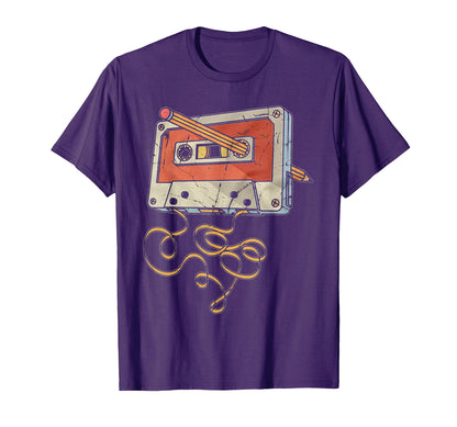 Cassette Tape Pencil 80S 90S Born T-Shirt - Aesthetic Graphic Men Women - T-Shirt, Sweatshirt, Hoodie