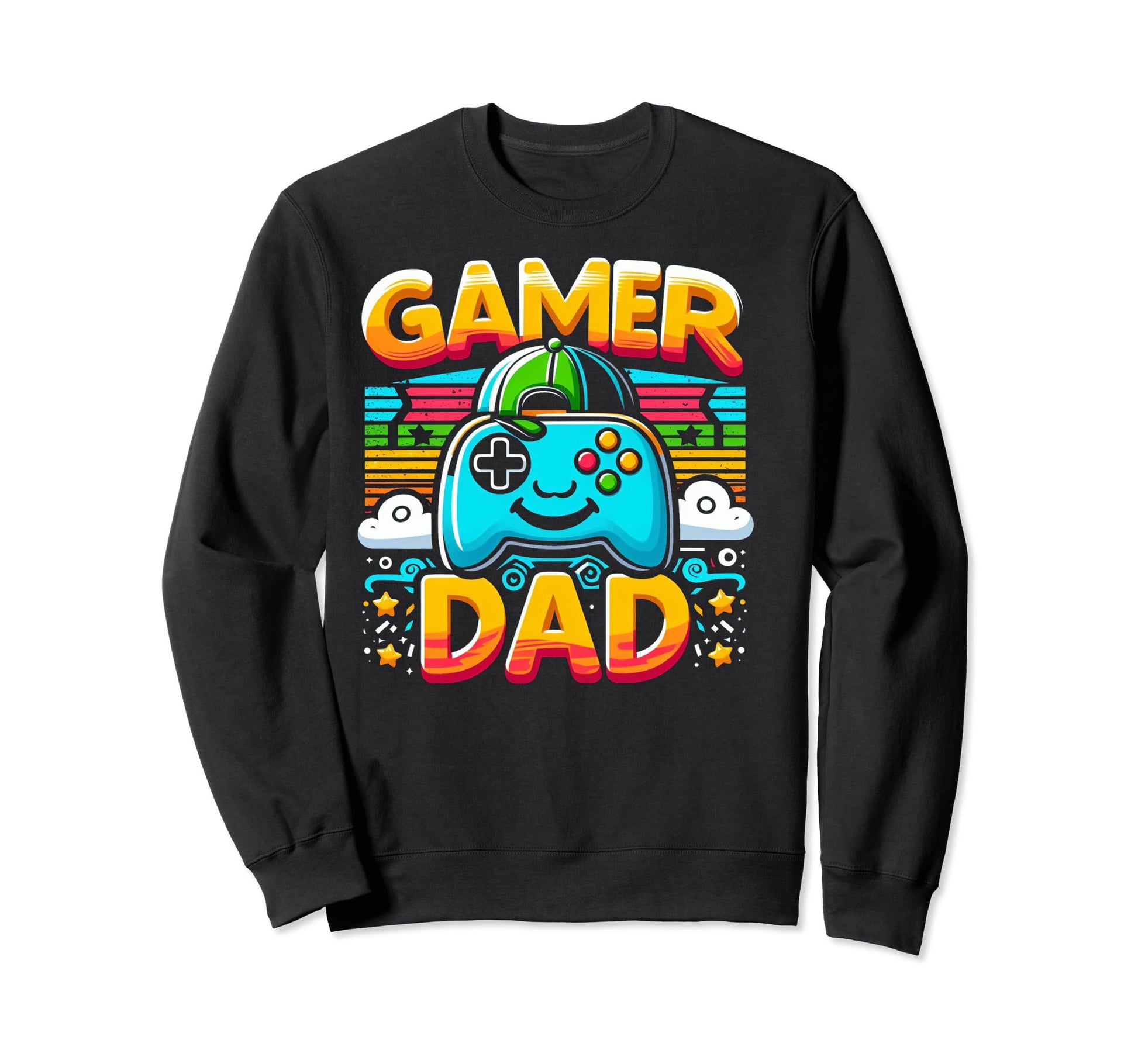 Gamer Dad Game Controller Gaming Sweatshirt - Aesthetic Graphic Men Women - T-Shirt, Sweatshirt, Hoodie