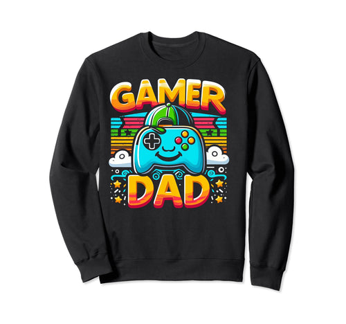 Gamer Dad Game Controller Gaming Sweatshirt - Aesthetic Graphic Men Women - T-Shirt, Sweatshirt, Hoodie