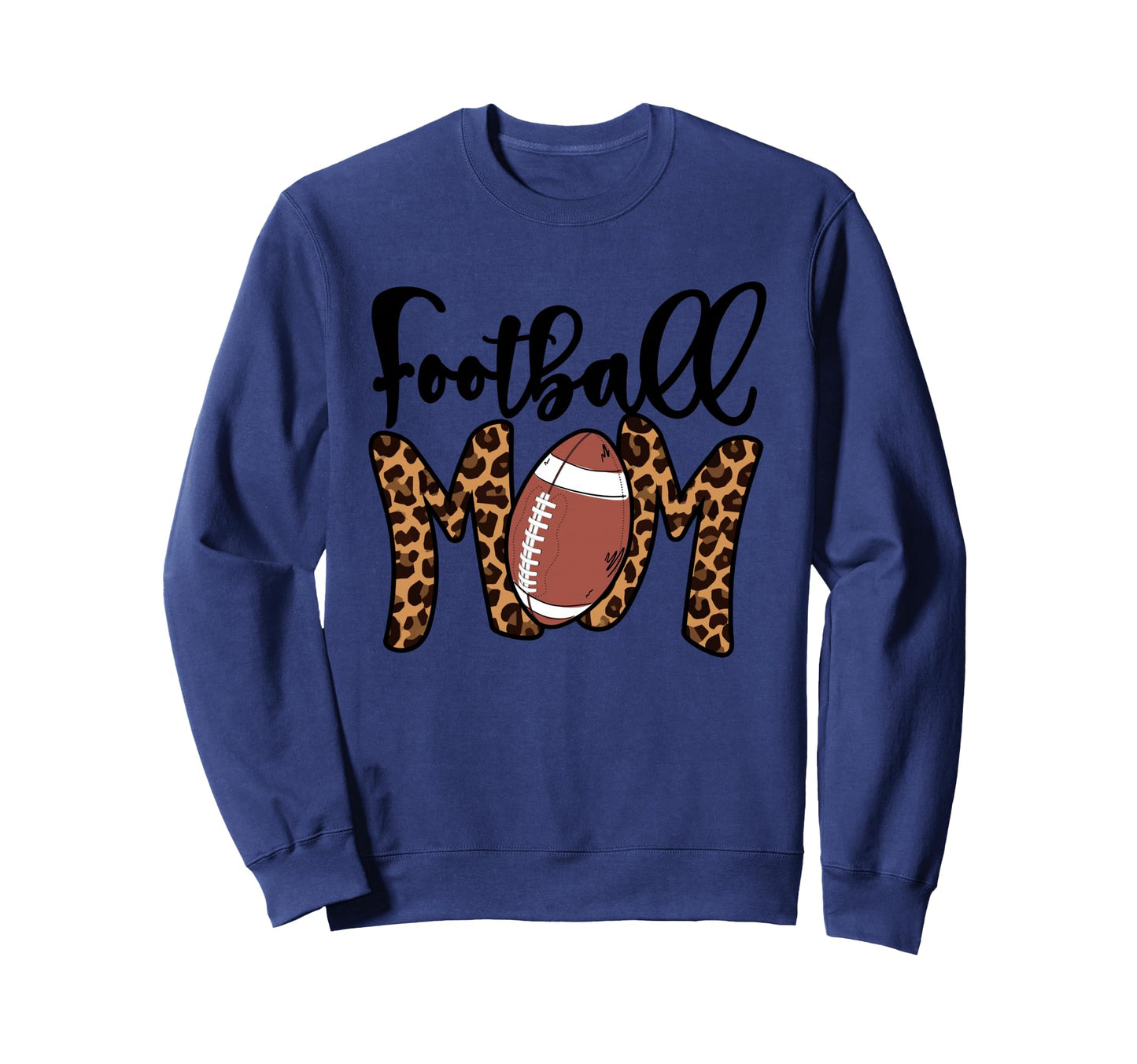 Football Mom Leopard American Sweatshirt - Casual Everyday Wear Unisex - T-Shirt, Sweatshirt, Hoodie