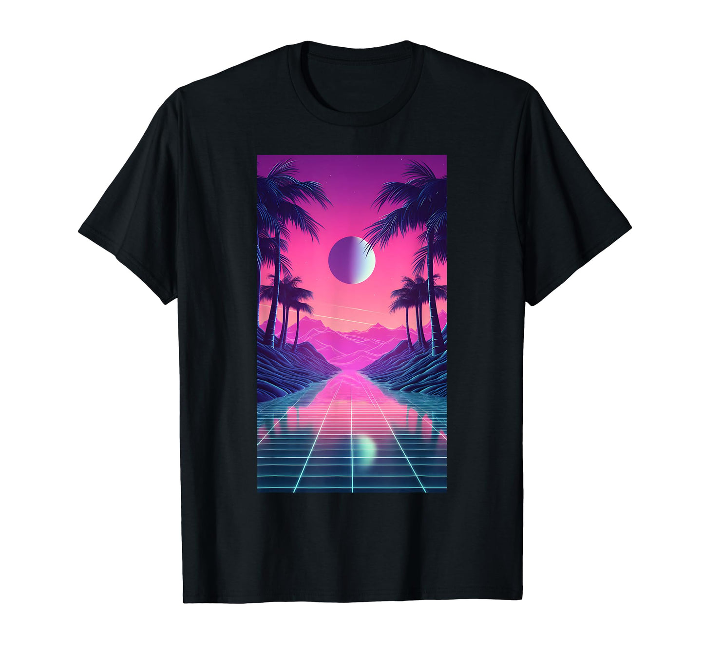 80S Vaporwave Aesthetic Landscape T-Shirt - Novelty Apparel Unisex - T-Shirt, Sweatshirt, Hoodie