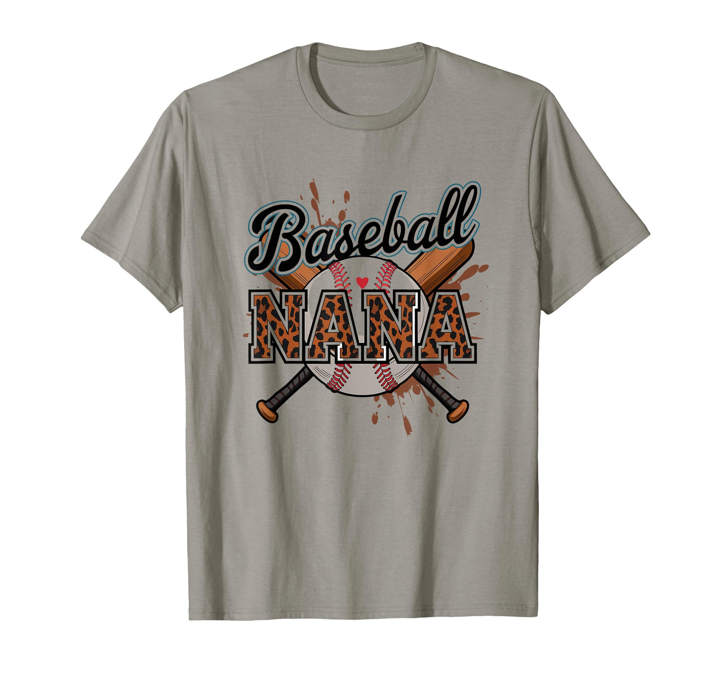 Baseball Nana Leopard Softball Grandma T-Shirt - Unique Graphic Unisex - T-Shirt, Sweatshirt, Hoodie