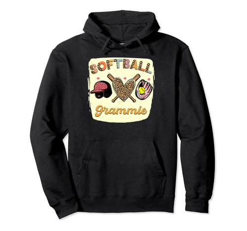 Bleached Softball Grammie Leopard Heart Hoodie - Fun Novelty Design Unisex - T-Shirt, Sweatshirt, Hoodie