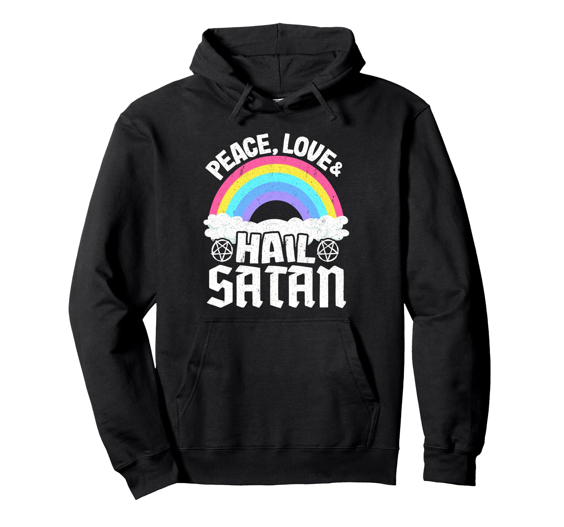 Punk Band Death Metal Rainbow Peace Love Hoodie - Graphic Print Unisex - T-Shirt, Sweatshirt, Hoodie