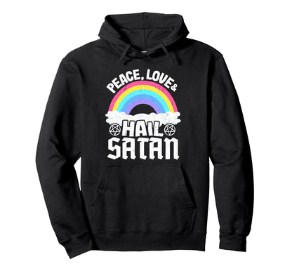 Punk Band Death Metal Rainbow Peace Love Hoodie - Graphic Print Unisex - T-Shirt, Sweatshirt, Hoodie