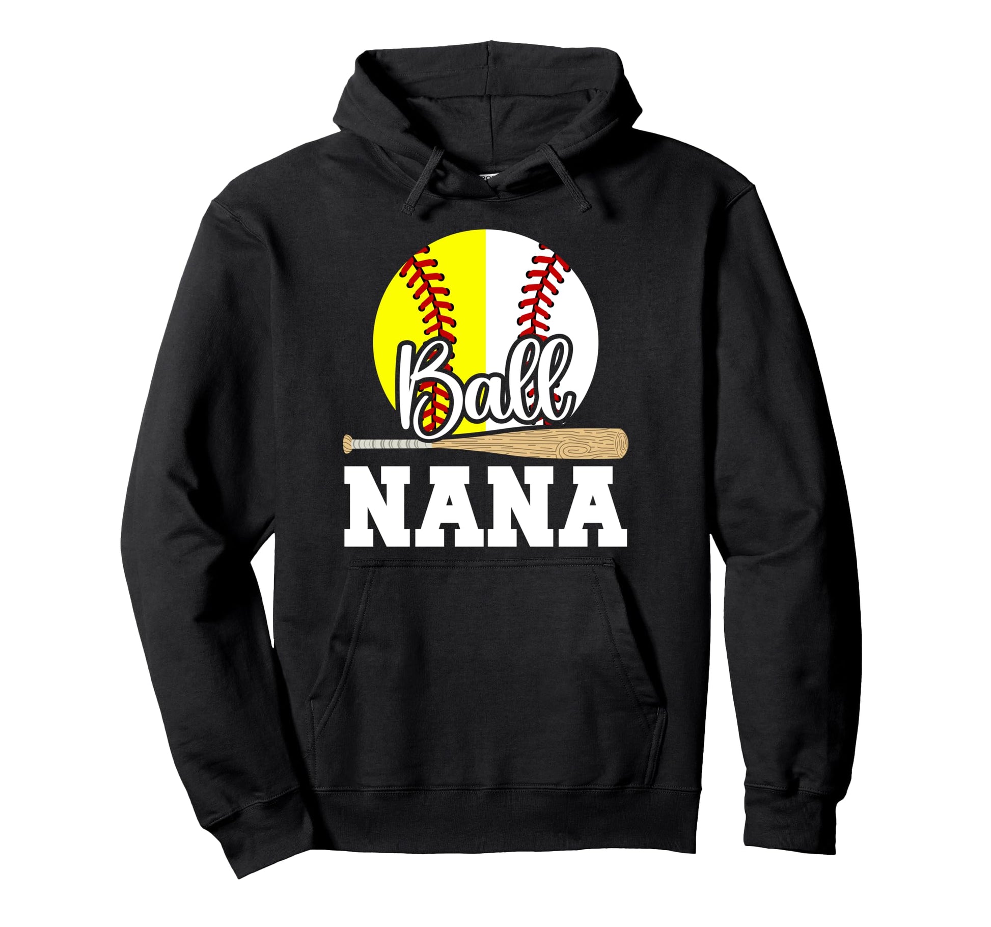 Ball Nana Grandma Proud Baseball Hoodie - Graphic Print for Adults - T-Shirt, Sweatshirt, Hoodie