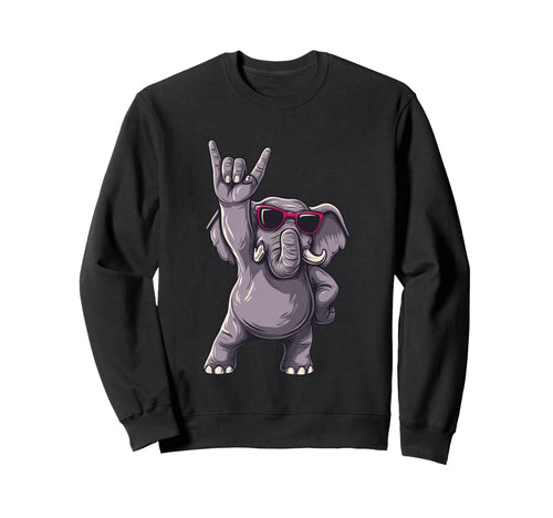 Elephant Rock Hand Sign Punk Wildlife Sweatshirt - Streetwear Style Unisex - T-Shirt, Sweatshirt, Hoodie