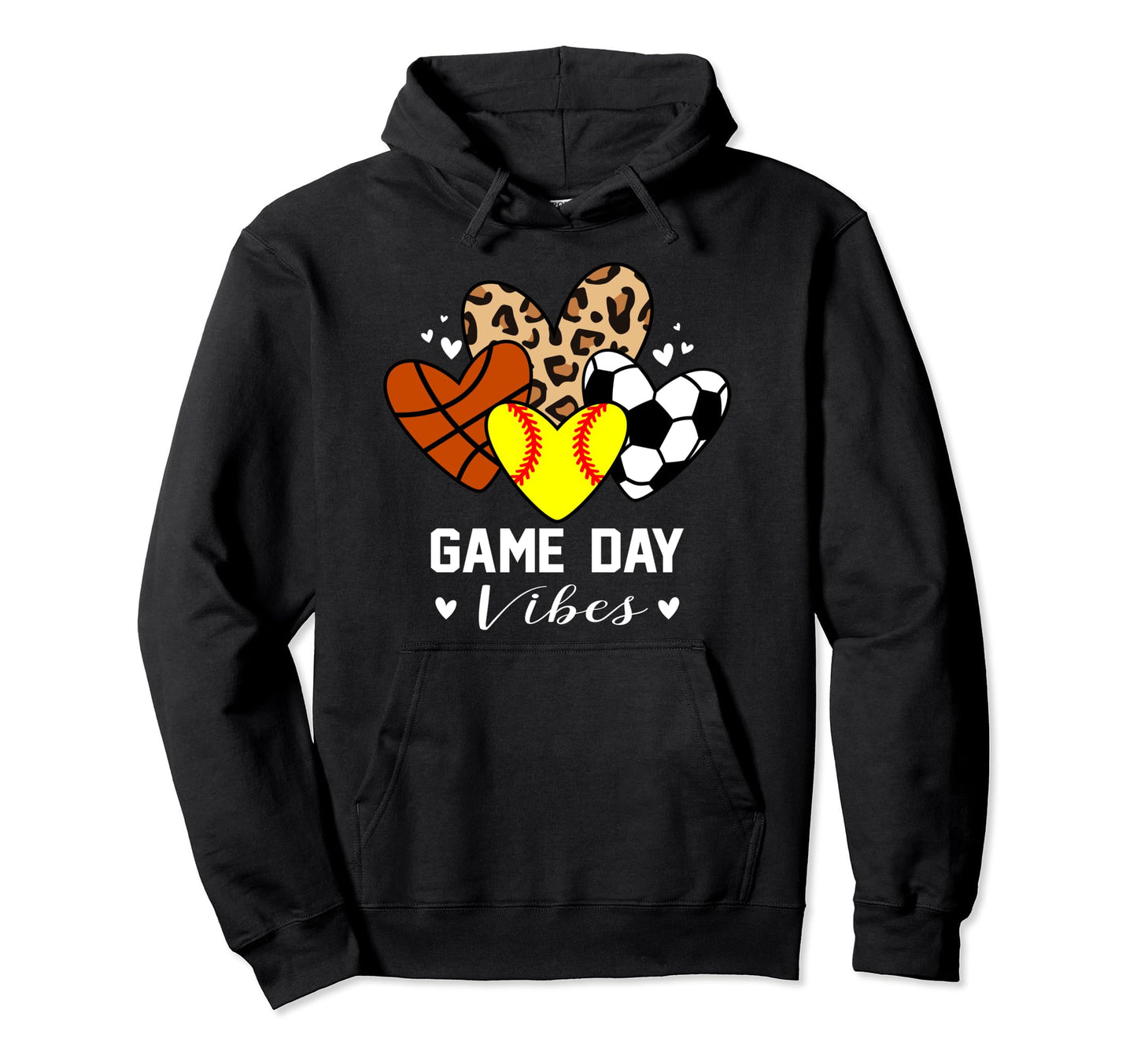 Game Day Vibes Funny Softball Soccer Hoodie - Fun Novelty Design Men Women - T-Shirt, Sweatshirt, Hoodie
