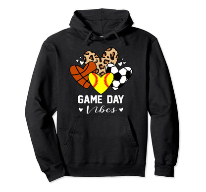 Game Day Vibes Funny Softball Soccer Hoodie - Fun Novelty Design Men Women - T-Shirt, Sweatshirt, Hoodie