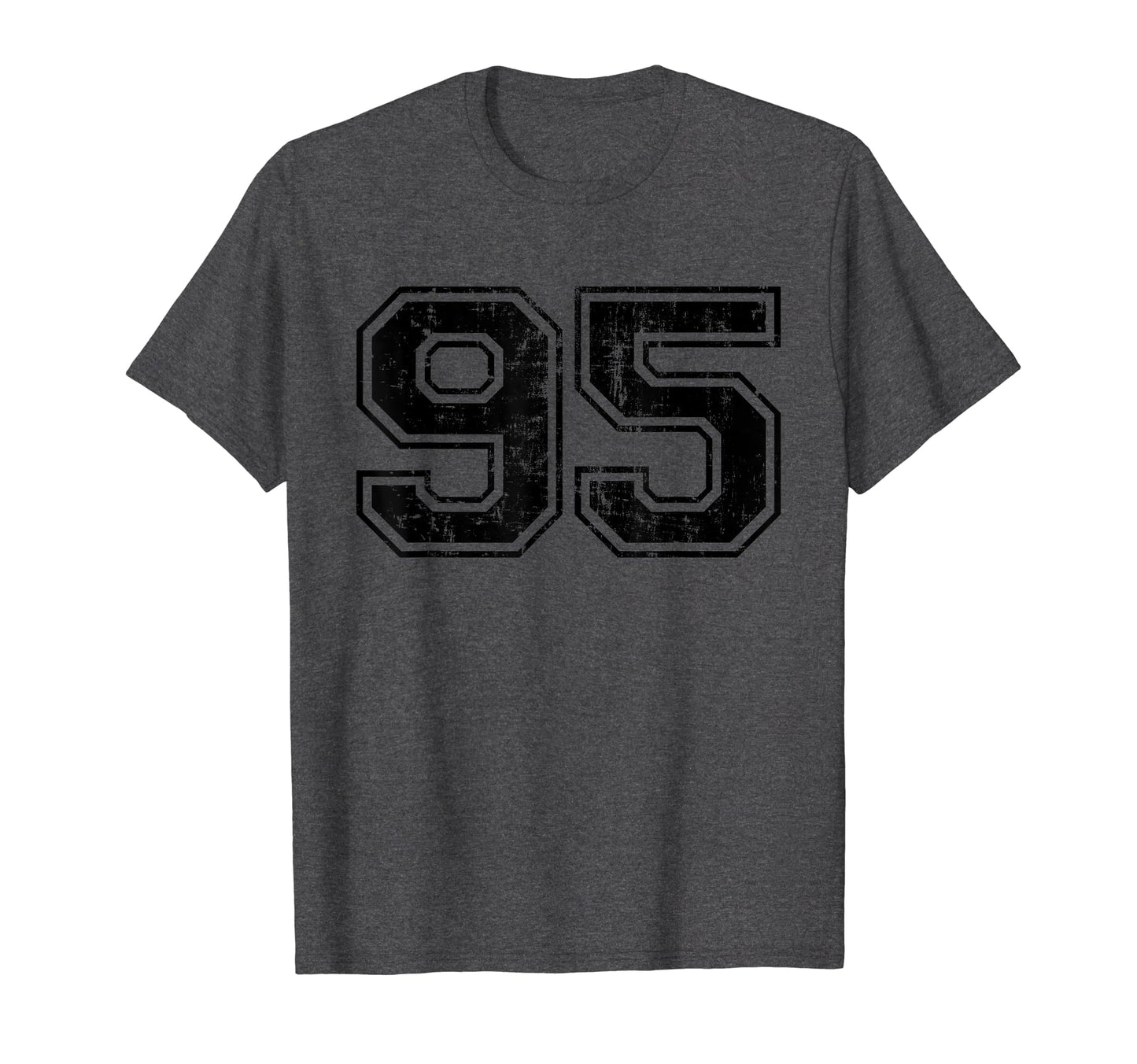 Number 95 Varsity Distressed Sport Team T-Shirt - Aesthetic Graphic Unisex - T-Shirt, Sweatshirt, Hoodie