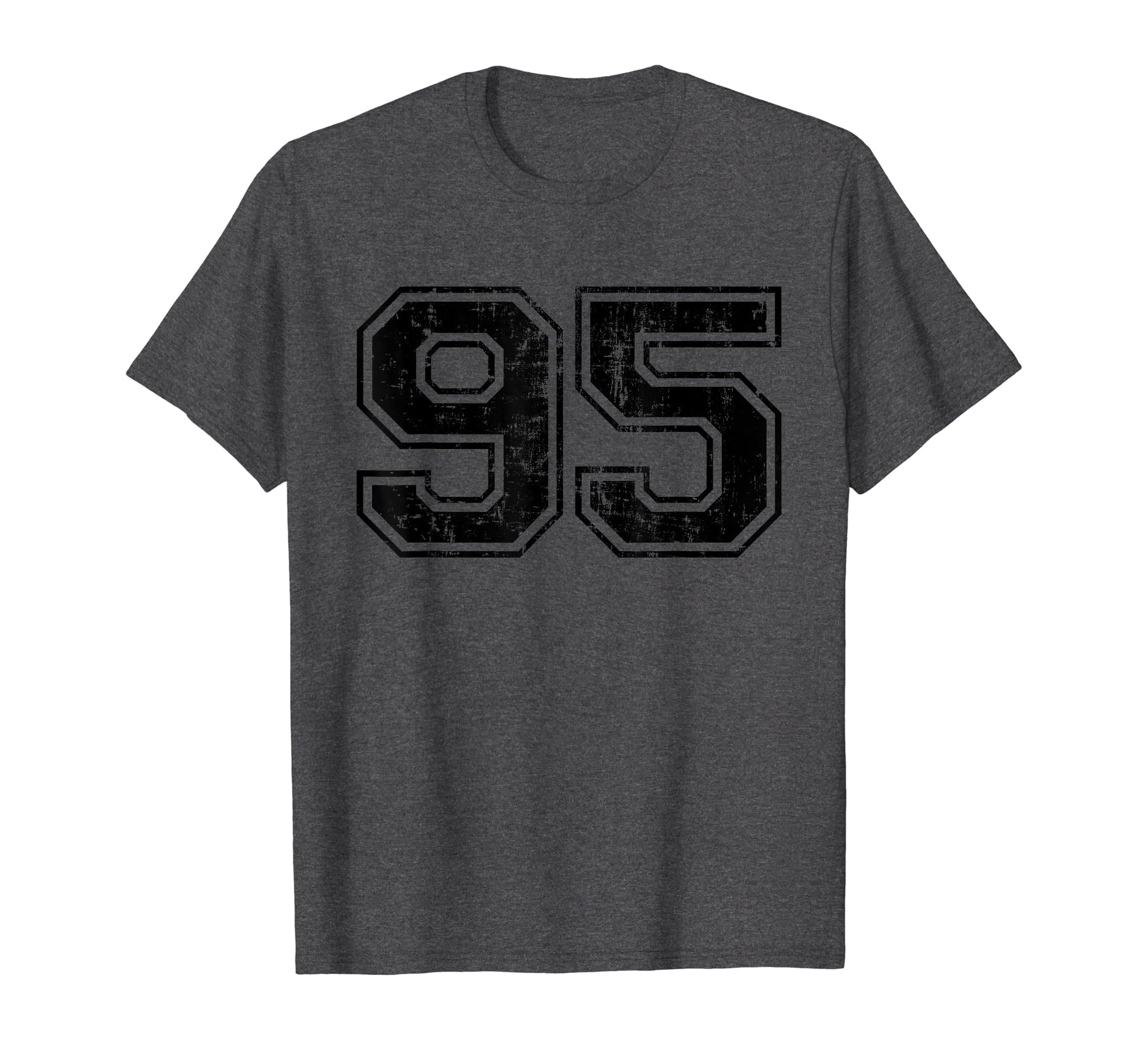 Number 95 Varsity Distressed Sport Team T-Shirt - Aesthetic Graphic Unisex - T-Shirt, Sweatshirt, Hoodie