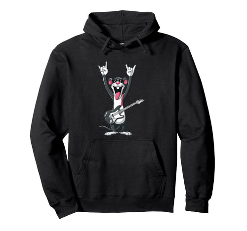 Funny Cartoon Rock Mouse Guitarist Hoodie - Streetwear Style Men Women - T-Shirt, Sweatshirt, Hoodie