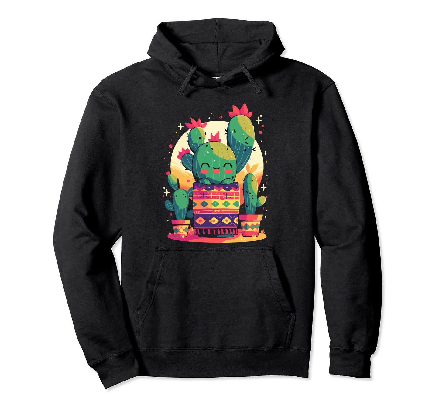 Cactus Serape Succulent Plant Cacti Hoodie - Minimalist Print Unisex - T-Shirt, Sweatshirt, Hoodie
