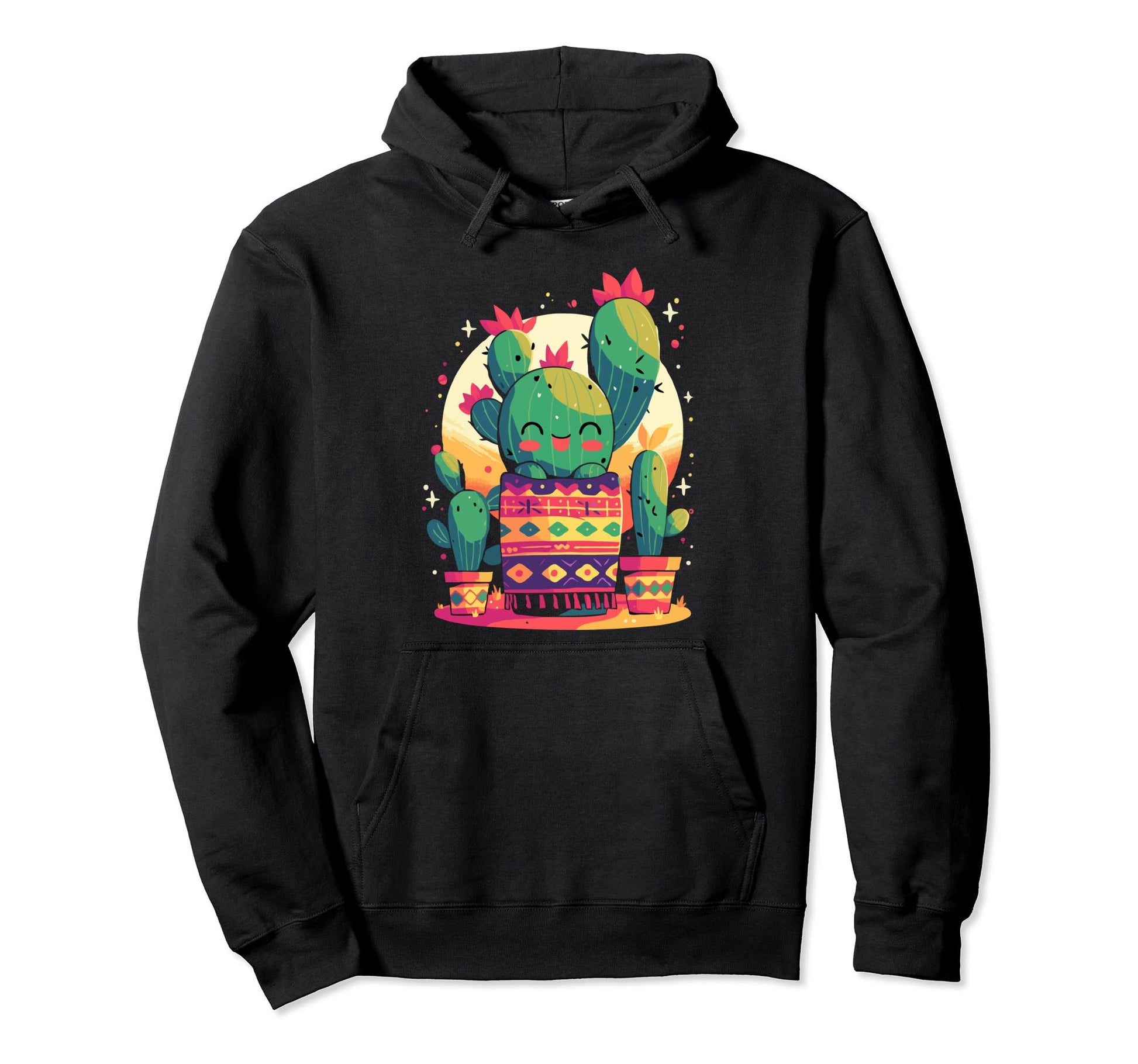 Cactus Serape Succulent Plant Cacti Hoodie - Minimalist Print Unisex - T-Shirt, Sweatshirt, Hoodie