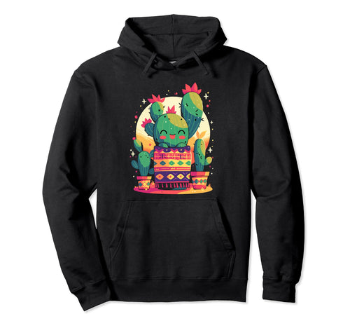 Cactus Serape Succulent Plant Cacti Hoodie - Minimalist Print Unisex - T-Shirt, Sweatshirt, Hoodie