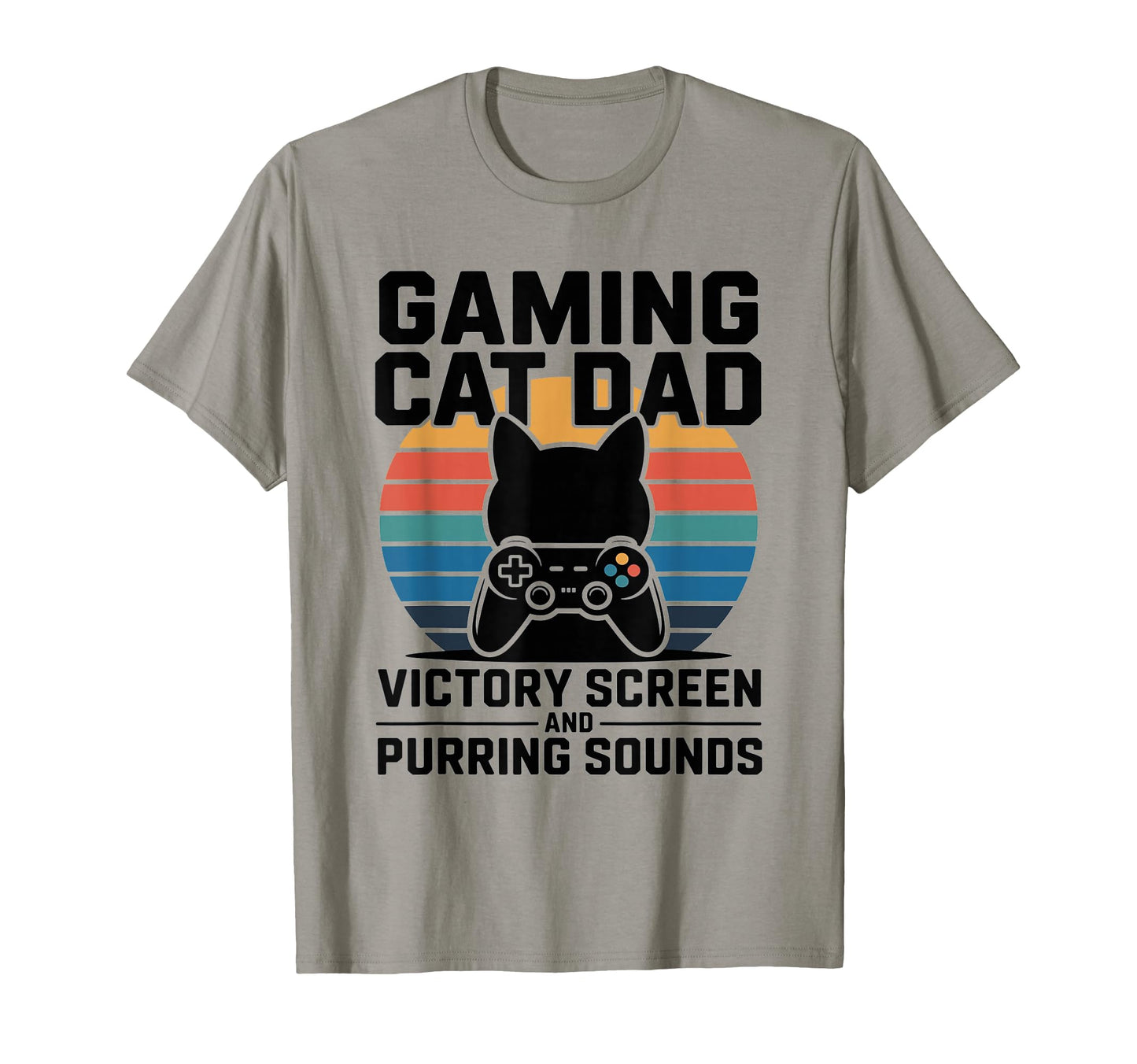 Gaming Cat Dad Victory Screen And T-Shirt - Minimalist Print for Adults - T-Shirt, Sweatshirt, Hoodie