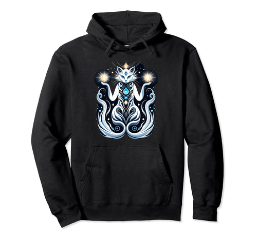 Angelic Cat Light Spirit Boho Surreal Hoodie - Aesthetic Graphic Unisex - T-Shirt, Sweatshirt, Hoodie