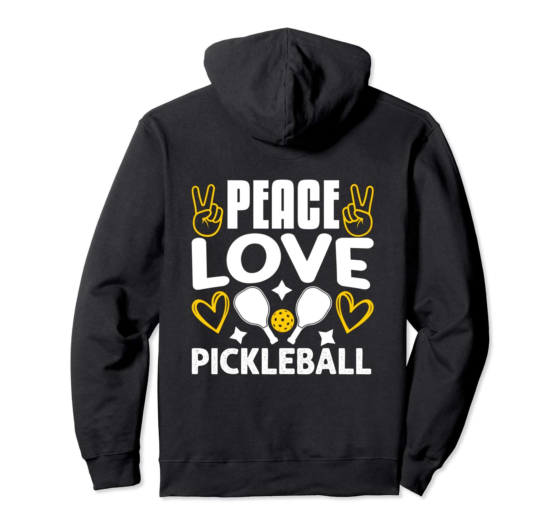 Peace Love Pickleball Hoodie - Custom Art Print for Adults - T-Shirt, Sweatshirt, Hoodie