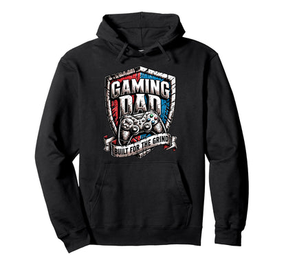 Patriotic Usa Gaming Dad Built Grind Hoodie - Novelty Apparel Men Women - T-Shirt, Sweatshirt, Hoodie