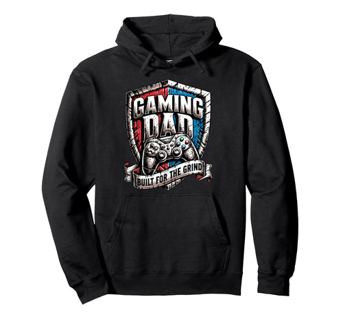 Patriotic Usa Gaming Dad Built Grind Hoodie - Novelty Apparel Men Women - T-Shirt, Sweatshirt, Hoodie