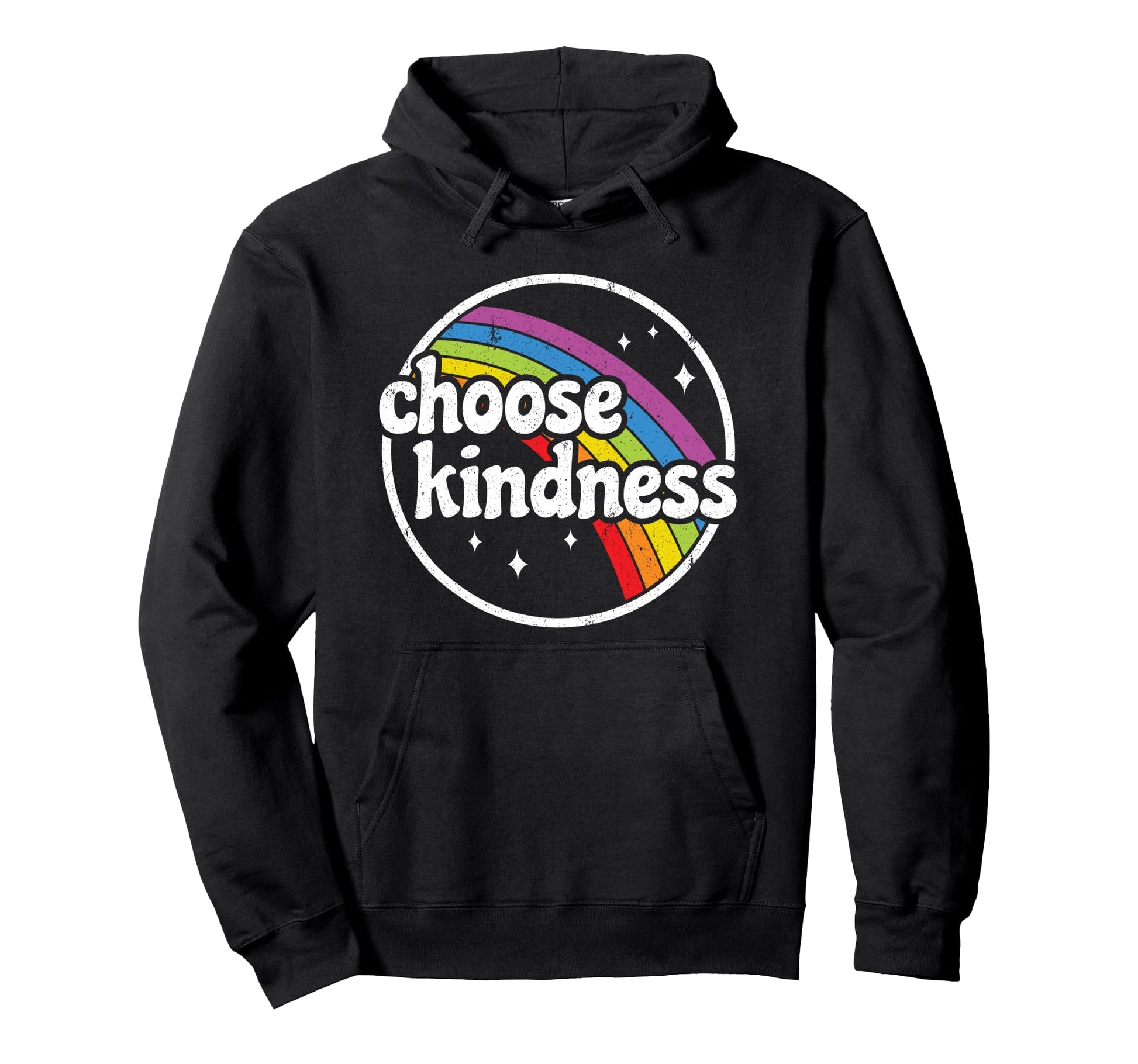 Positive Anti Bullying Rainbow Peace Hoodie - Minimalist Print Men Women - T-Shirt, Sweatshirt, Hoodie