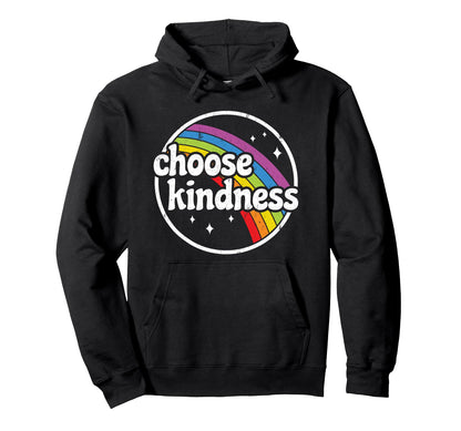 Positive Anti Bullying Rainbow Peace Hoodie - Minimalist Print Men Women - T-Shirt, Sweatshirt, Hoodie