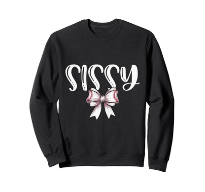 Coquette Baseball Sissy Spirit Sweatshirt - Minimalist Print for Adults - T-Shirt, Sweatshirt, Hoodie