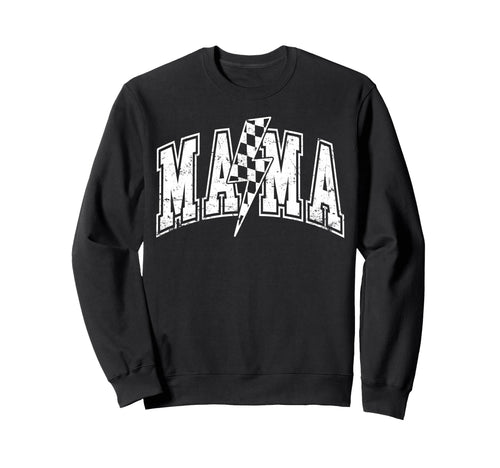 Mama Lightning Bolt Checkered Sweatshirt - Casual Everyday Wear Unisex - T-Shirt, Sweatshirt, Hoodie