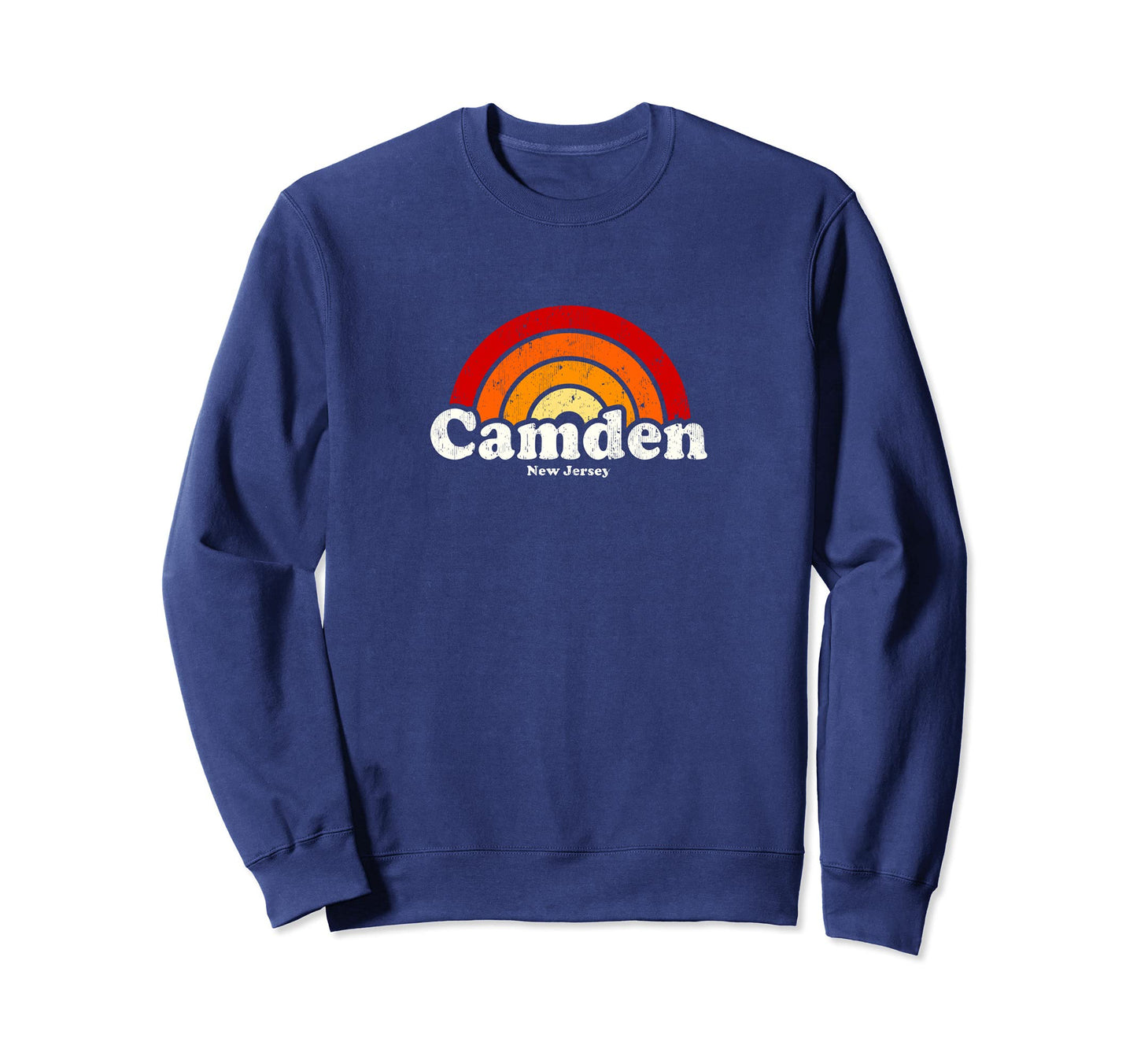 Camden New Jersey Nj 70S Rainbow Sweatshirt - Novelty Apparel Unisex - T-Shirt, Sweatshirt, Hoodie