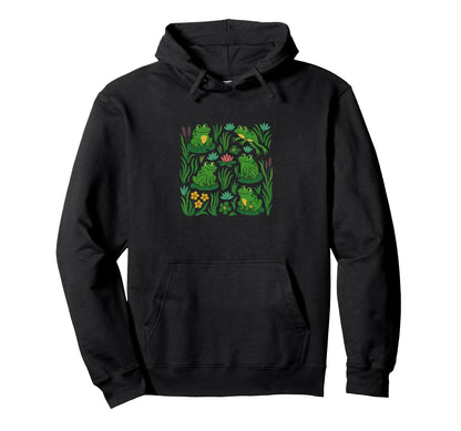 Frogs Pond Lily Pad Hoodie - Aesthetic Graphic Men Women - T-Shirt, Sweatshirt, Hoodie